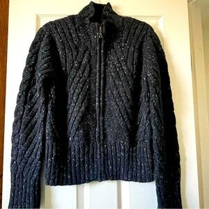 Peruvian Connection Alpaca Wool Cable Knit Sweater Women M Fisherman Coastal